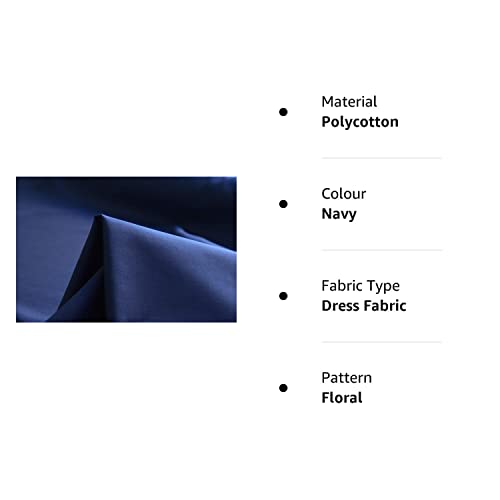 PYRHAN LTD Plain Poplin Polycotton Fabric by The Metre UK | 112 cm | Dressmaking Fabric | Dress Fabric Material for Sewing Dressmaking and Mask | 65% Polyester 35% Cotton