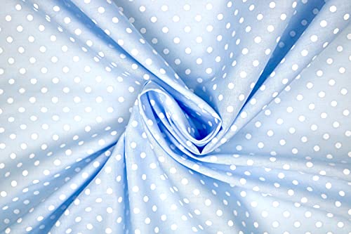 PYRHAN Polka Dots Polycotton Prints | 45 inch Wide Dress Fabric Material by Meters | Floral Polycotton Print Used in Sewing Kit and Accessories | Quilting Fabric