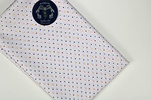 PYRHAN Polka Dots Polycotton Prints | 45 inch Wide Dress Fabric Material by Meters | Floral Polycotton Print Used in Sewing Kit and Accessories | Quilting Fabric