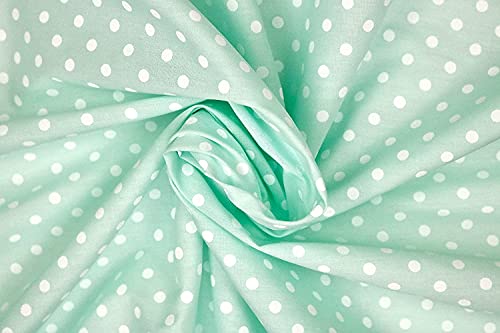 PYRHAN Polka Dots Polycotton Prints | 45 inch Wide Dress Fabric Material by Meters | Floral Polycotton Print Used in Sewing Kit and Accessories | Quilting Fabric