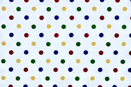 PYRHAN Polka Dots Polycotton Prints | 45 inch Wide Dress Fabric Material by Meters | Floral Polycotton Print Used in Sewing Kit and Accessories | Quilting Fabric