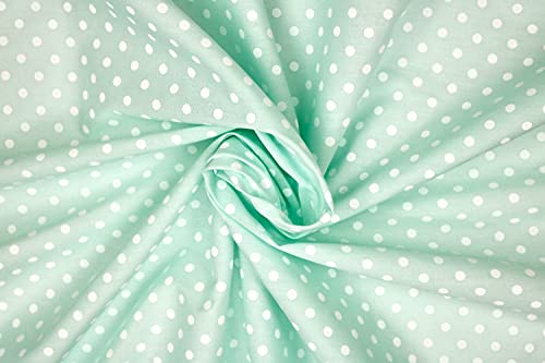 PYRHAN Polka Dots Polycotton Prints | 45 inch Wide Dress Fabric Material by Meters | Floral Polycotton Print Used in Sewing Kit and Accessories | Quilting Fabric