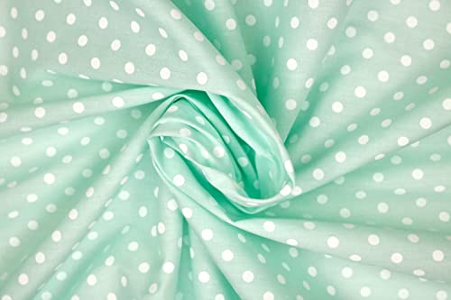 PYRHAN Polka Dots Polycotton Prints | 45 inch Wide Dress Fabric Material by Meters | Floral Polycotton Print Used in Sewing Kit and Accessories | Quilting Fabric