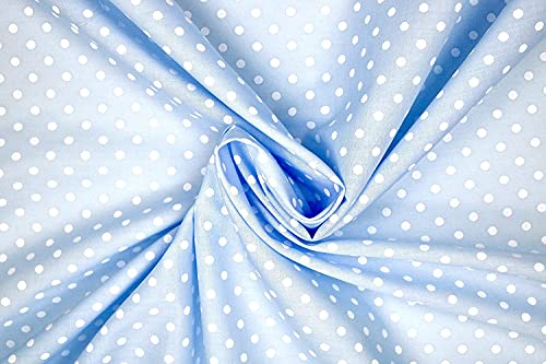 PYRHAN Polka Dots Polycotton Prints | 45 inch Wide Dress Fabric Material by Meters | Floral Polycotton Print Used in Sewing Kit and Accessories | Quilting Fabric