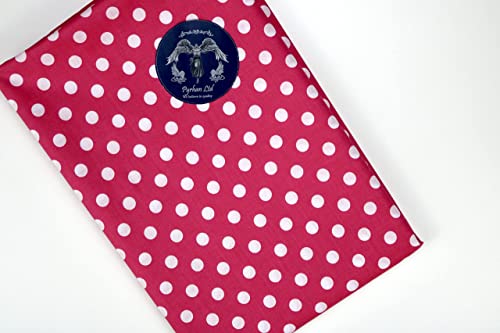 PYRHAN Polka Dots Polycotton Prints | 45 inch Wide Dress Fabric Material by Meters | Floral Polycotton Print Used in Sewing Kit and Accessories | Quilting Fabric