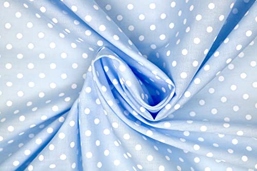 PYRHAN Polka Dots Polycotton Prints | 45 inch Wide Dress Fabric Material by Meters | Floral Polycotton Print Used in Sewing Kit and Accessories | Quilting Fabric