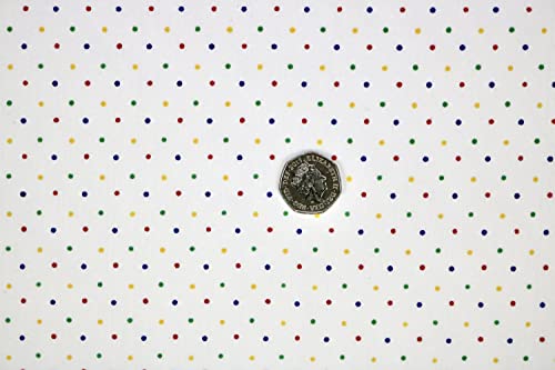 PYRHAN Polka Dots Polycotton Prints | 45 inch Wide Dress Fabric Material by Meters | Floral Polycotton Print Used in Sewing Kit and Accessories | Quilting Fabric