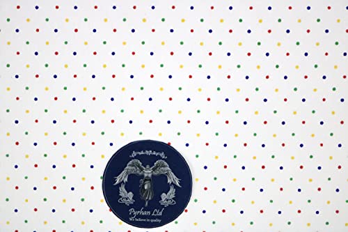PYRHAN Polka Dots Polycotton Prints | 45 inch Wide Dress Fabric Material by Meters | Floral Polycotton Print Used in Sewing Kit and Accessories | Quilting Fabric