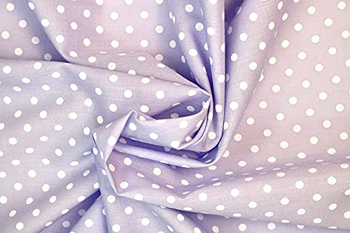 PYRHAN Polka Dots Polycotton Prints | 45 inch Wide Dress Fabric Material by Meters | Floral Polycotton Print Used in Sewing Kit and Accessories | Quilting Fabric