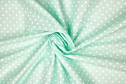 PYRHAN Polka Dots Polycotton Prints | 45 inch Wide Dress Fabric Material by Meters | Floral Polycotton Print Used in Sewing Kit and Accessories | Quilting Fabric