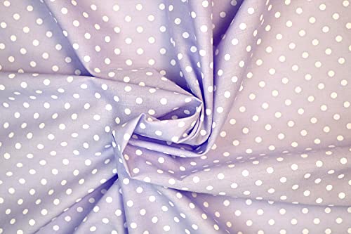 PYRHAN Polka Dots Polycotton Prints | 45 inch Wide Dress Fabric Material by Meters | Floral Polycotton Print Used in Sewing Kit and Accessories | Quilting Fabric