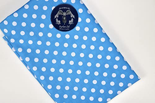 PYRHAN Polka Dots Polycotton Prints | 45 inch Wide Dress Fabric Material by Meters | Floral Polycotton Print Used in Sewing Kit and Accessories | Quilting Fabric