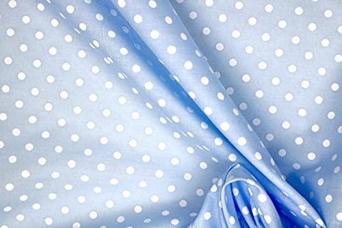 PYRHAN Polka Dots Polycotton Prints | 45 inch Wide Dress Fabric Material by Meters | Floral Polycotton Print Used in Sewing Kit and Accessories | Quilting Fabric
