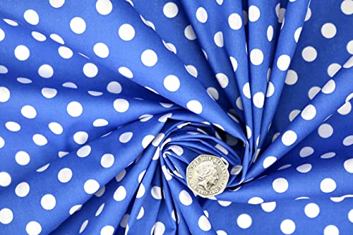 PYRHAN Polka Dots Polycotton Prints | 45 inch Wide Dress Fabric Material by Meters | Floral Polycotton Print Used in Sewing Kit and Accessories | Quilting Fabric