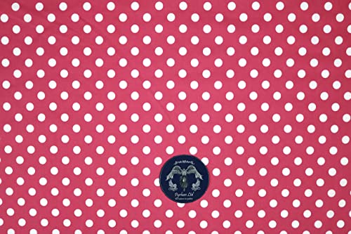 PYRHAN Polka Dots Polycotton Prints | 45 inch Wide Dress Fabric Material by Meters | Floral Polycotton Print Used in Sewing Kit and Accessories | Quilting Fabric