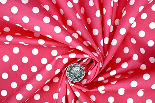 PYRHAN Polka Dots Polycotton Prints | 45 inch Wide Dress Fabric Material by Meters | Floral Polycotton Print Used in Sewing Kit and Accessories | Quilting Fabric
