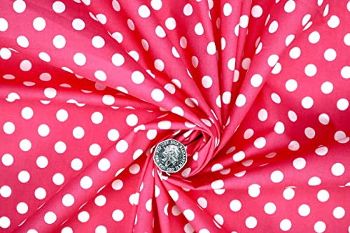PYRHAN Polka Dots Polycotton Prints | 45 inch Wide Dress Fabric Material by Meters | Floral Polycotton Print Used in Sewing Kit and Accessories | Quilting Fabric