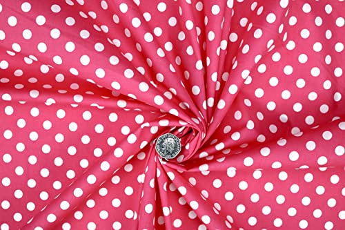 PYRHAN Polka Dots Polycotton Prints | 45 inch Wide Dress Fabric Material by Meters | Floral Polycotton Print Used in Sewing Kit and Accessories | Quilting Fabric