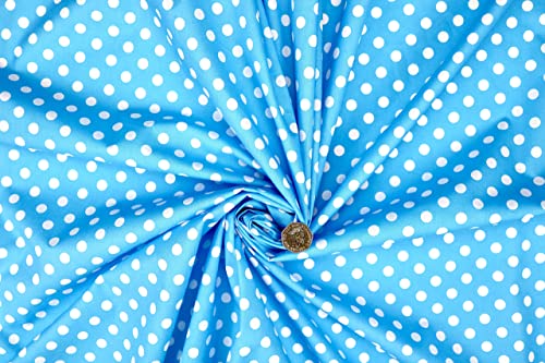 PYRHAN Polka Dots Polycotton Prints | 45 inch Wide Dress Fabric Material by Meters | Floral Polycotton Print Used in Sewing Kit and Accessories | Quilting Fabric