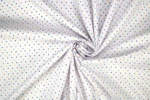 PYRHAN Polka Dots Polycotton Prints | 45 inch Wide Dress Fabric Material by Meters | Floral Polycotton Print Used in Sewing Kit and Accessories | Quilting Fabric