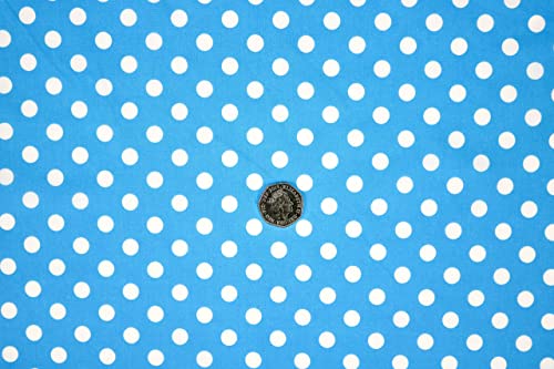 PYRHAN Polka Dots Polycotton Prints | 45 inch Wide Dress Fabric Material by Meters | Floral Polycotton Print Used in Sewing Kit and Accessories | Quilting Fabric