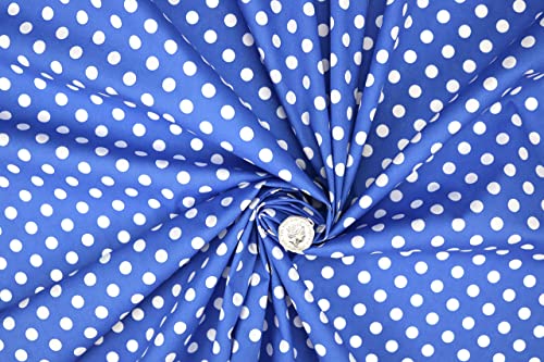 PYRHAN Polka Dots Polycotton Prints | 45 inch Wide Dress Fabric Material by Meters | Floral Polycotton Print Used in Sewing Kit and Accessories | Quilting Fabric