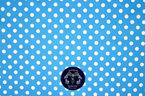 PYRHAN Polka Dots Polycotton Prints | 45 inch Wide Dress Fabric Material by Meters | Floral Polycotton Print Used in Sewing Kit and Accessories | Quilting Fabric