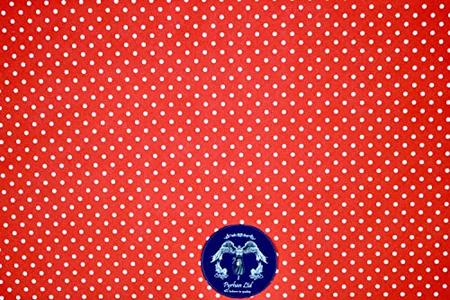 PYRHAN Polka Dots Polycotton Prints | 45 inch Wide Dress Fabric Material by Meters | Floral Polycotton Print Used in Sewing Kit and Accessories | Quilting Fabric