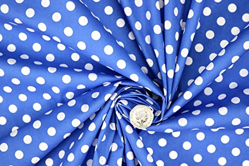 PYRHAN Polka Dots Polycotton Prints | 45 inch Wide Dress Fabric Material by Meters | Floral Polycotton Print Used in Sewing Kit and Accessories | Quilting Fabric