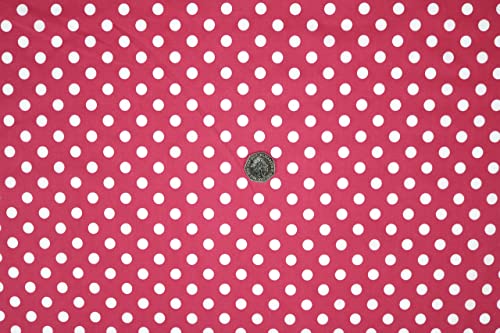 PYRHAN Polka Dots Polycotton Prints | 45 inch Wide Dress Fabric Material by Meters | Floral Polycotton Print Used in Sewing Kit and Accessories | Quilting Fabric