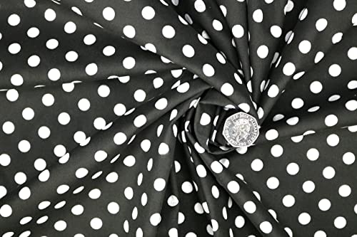 PYRHAN Polka Dots Polycotton Prints | 45 inch Wide Dress Fabric Material by Meters | Floral Polycotton Print Used in Sewing Kit and Accessories | Quilting Fabric