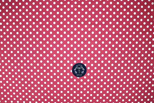 PYRHAN Polka Dots Polycotton Prints | 45 inch Wide Dress Fabric Material by Meters | Floral Polycotton Print Used in Sewing Kit and Accessories | Quilting Fabric