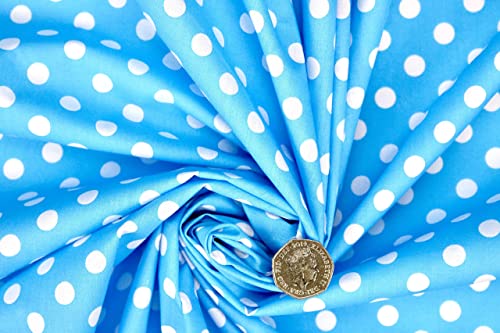 PYRHAN Polka Dots Polycotton Prints | 45 inch Wide Dress Fabric Material by Meters | Floral Polycotton Print Used in Sewing Kit and Accessories | Quilting Fabric