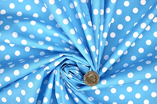 PYRHAN Polka Dots Polycotton Prints | 45 inch Wide Dress Fabric Material by Meters | Floral Polycotton Print Used in Sewing Kit and Accessories | Quilting Fabric