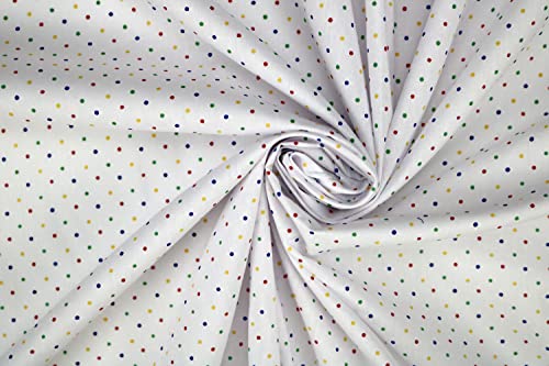 PYRHAN Polka Dots Polycotton Prints | 45 inch Wide Dress Fabric Material by Meters | Floral Polycotton Print Used in Sewing Kit and Accessories | Quilting Fabric