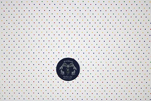PYRHAN Polka Dots Polycotton Prints | 45 inch Wide Dress Fabric Material by Meters | Floral Polycotton Print Used in Sewing Kit and Accessories | Quilting Fabric