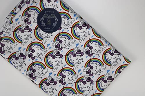 Pyrhan Rainbow Unicorn Polycotton Prints –45 Inch Wide Dress Fabric Material by The Metre -Floral Polycotton Print Used in Sewing Kit and Accessories-Quilting Fabric