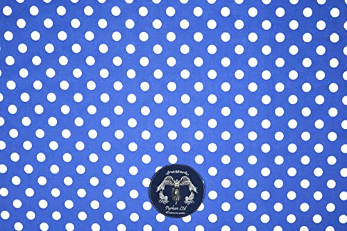 PYRHAN Polka Dots Polycotton Prints | 45 inch Wide Dress Fabric Material by Meters | Floral Polycotton Print Used in Sewing Kit and Accessories | Quilting Fabric