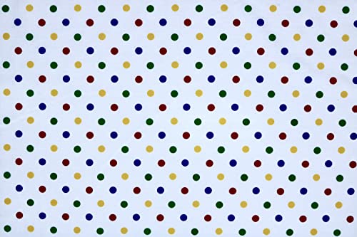 PYRHAN Polka Dots Polycotton Prints | 45 inch Wide Dress Fabric Material by Meters | Floral Polycotton Print Used in Sewing Kit and Accessories | Quilting Fabric