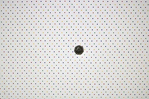 PYRHAN Polka Dots Polycotton Prints | 45 inch Wide Dress Fabric Material by Meters | Floral Polycotton Print Used in Sewing Kit and Accessories | Quilting Fabric