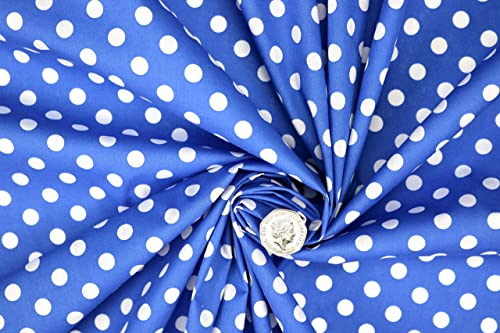 PYRHAN Polka Dots Polycotton Prints | 45 inch Wide Dress Fabric Material by Meters | Floral Polycotton Print Used in Sewing Kit and Accessories | Quilting Fabric