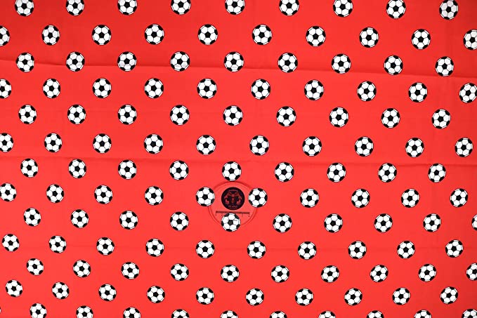 Pyrhan Art & Craft Children Nursery Football Polycotton Prints | 45 Inch Wide Dress Craft Fabric Material by The Metre | Polycotton Print Used in Sewing Kit and Accessories.