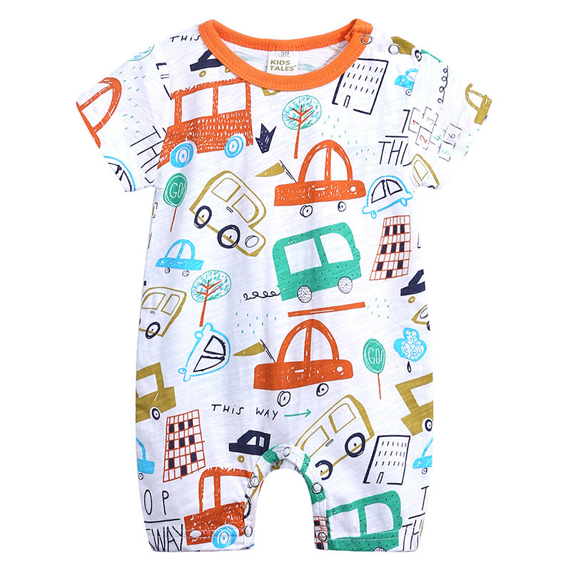 1 Suit Cartoon doodle baby romper short sleeve baby jumpsuit