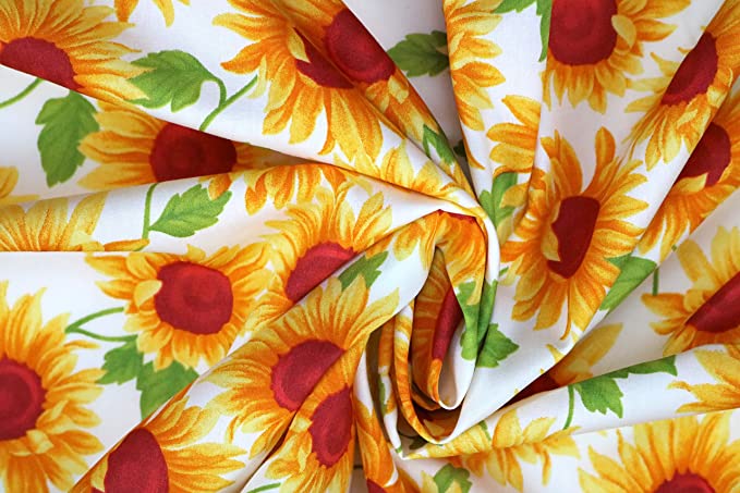 Pyrhan Paisley Sun Flower 100% Pure Cotton Prints – 60 inches (148 cm Approx) Wide Fabric Sold by The metre - Perfect for Sewing Projects and Dress Making. (Blue)