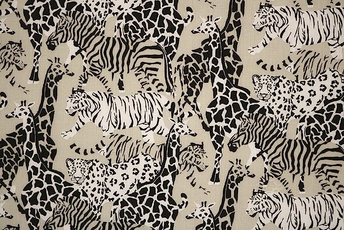 Pyrhan Libby Art & Craft Safari Poplin Polycotton Prints –45 Inch Wide Dress Fabric Material by The Metre -Floral Polycotton Print Used in Sewing Kit and Accessories-Quilting Fabric.