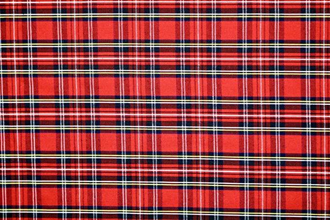 Pyrhan Royal Steward Tartan Woven Polycotton Dress Fabric 58 inch Wide Material Sold by The Metre Polycotton Print Used in Sewing Kit and Accessories-Quilting Fabric.