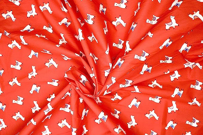 Pyrhan Llama Polycotton Prints –45 Inch Wide Dress Fabric Material by The Metre -Animal Polycotton Print Used in Sewing Kit and Accessories-Quilting Fabric.