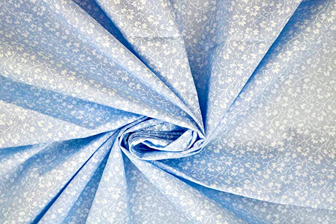 Pyrhan Tiny Pastle Vintage Floral Polycotton Prints | 45 Inch Wide Dress Craft Fabric Material by The Metre | Floral Polycotton Print Used in Sewing Kit and Accessories-Quilting Fabric.