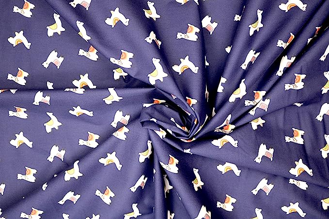 Pyrhan Llama Polycotton Prints –45 Inch Wide Dress Fabric Material by The Metre -Animal Polycotton Print Used in Sewing Kit and Accessories-Quilting Fabric.