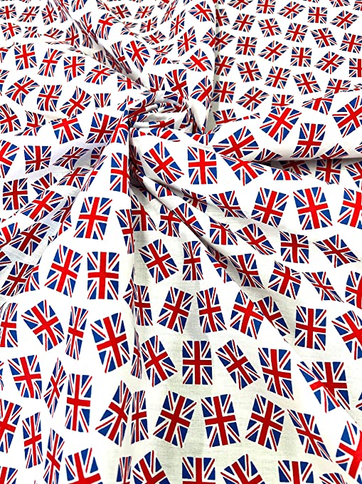 Pyrhan Art & Craft Children Nursery Football Polycotton Prints | 45 Inch Wide Dress Craft Fabric Material by The Metre | Polycotton Print Used in Sewing Kit and Accessories.